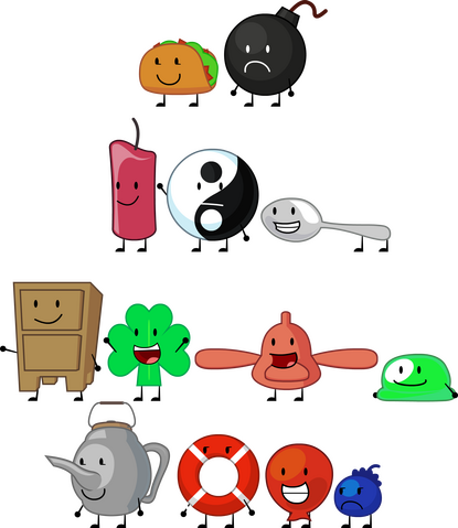Inanimate Insanity Characters in the BFB Style (Characters by AnimationEpic)